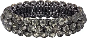 Flyonce Bridal Bracelet for Wedding, Sparkly Crystal Rhinestone Stretch Bracelets for Women