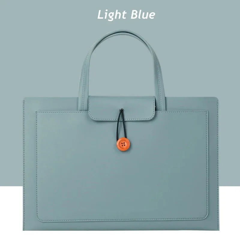 For Macbook Air Pro M1 10,11.6,12,13.3,14,15.4,15.6 Inch Pu Leather Hand & Laptop Bag
