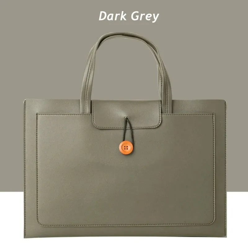 For Macbook Air Pro M1 10,11.6,12,13.3,14,15.4,15.6 Inch Pu Leather Hand & Laptop Bag