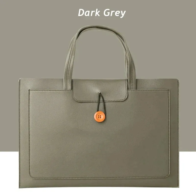 For Macbook Air Pro M1 10,11.6,12,13.3,14,15.4,15.6 Inch Pu Leather Hand & Laptop Bag