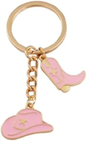 Fuqimanman2020 Western Cowgirl Hat Boots Enameled Keychain with Tassel for Women Cute Cowgirl Disco Cowboy Jewelry