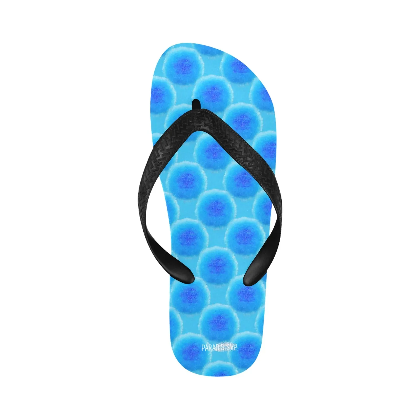 Fuzzy Bubble Blue Flip-Flops
