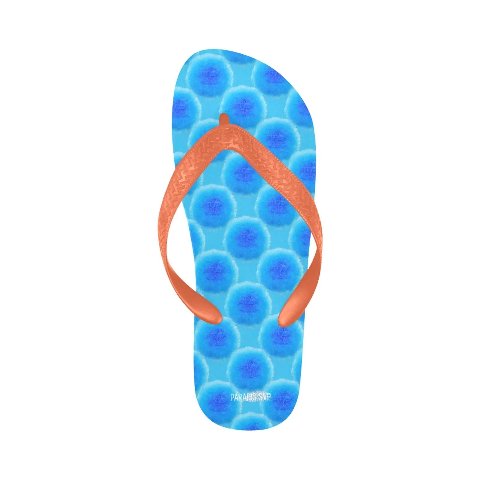 Fuzzy Bubble Blue Flip-Flops