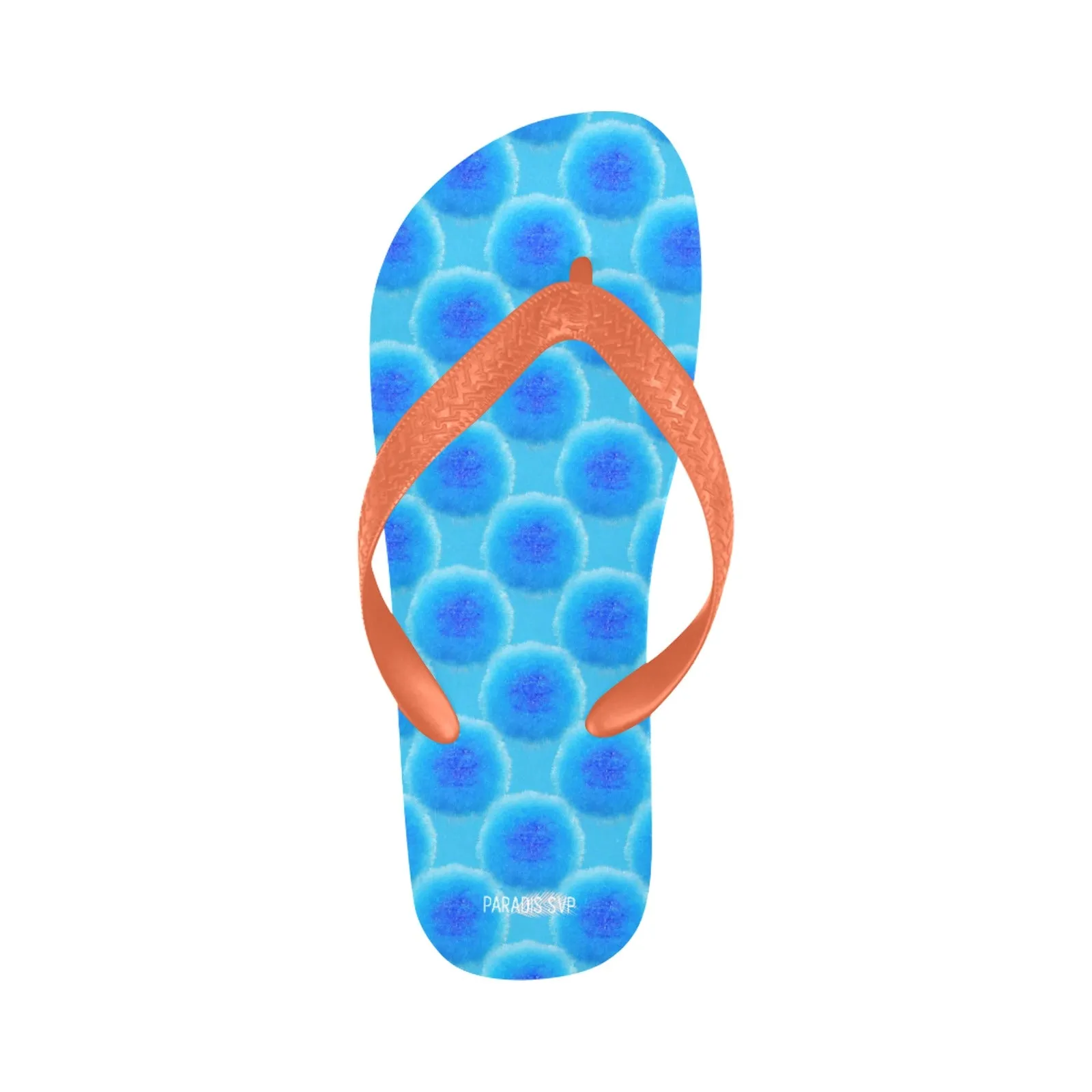 Fuzzy Bubble Blue Flip-Flops