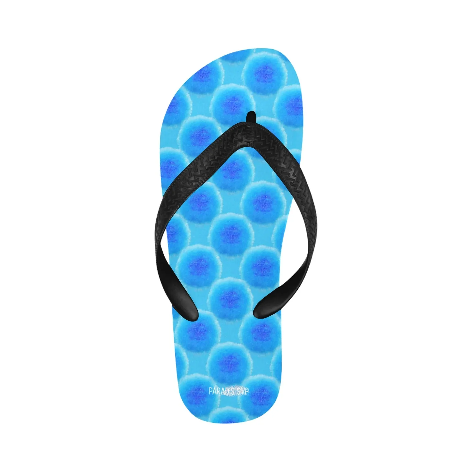 Fuzzy Bubble Blue Flip-Flops