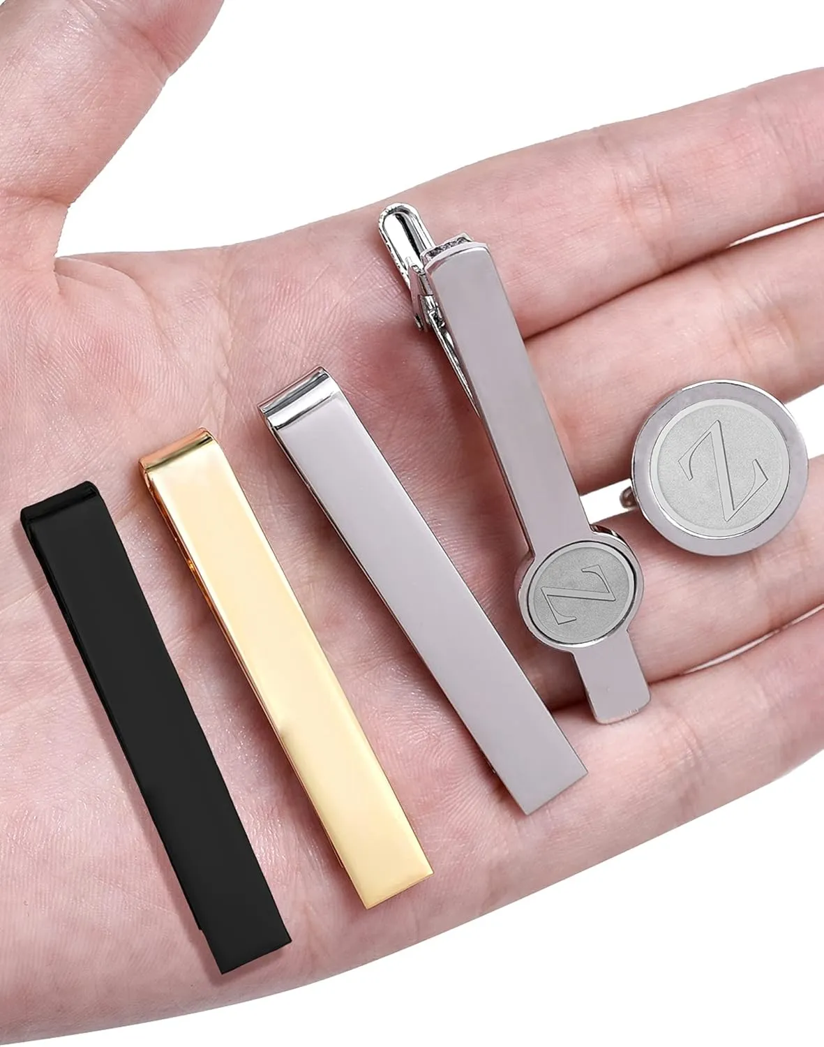 Fxiqini 6Pcs Cufflinks Classic Tie Clips Bar Pin Initial Alphabet Letter Shirt Studs A-Z for Men Women Business Wedding