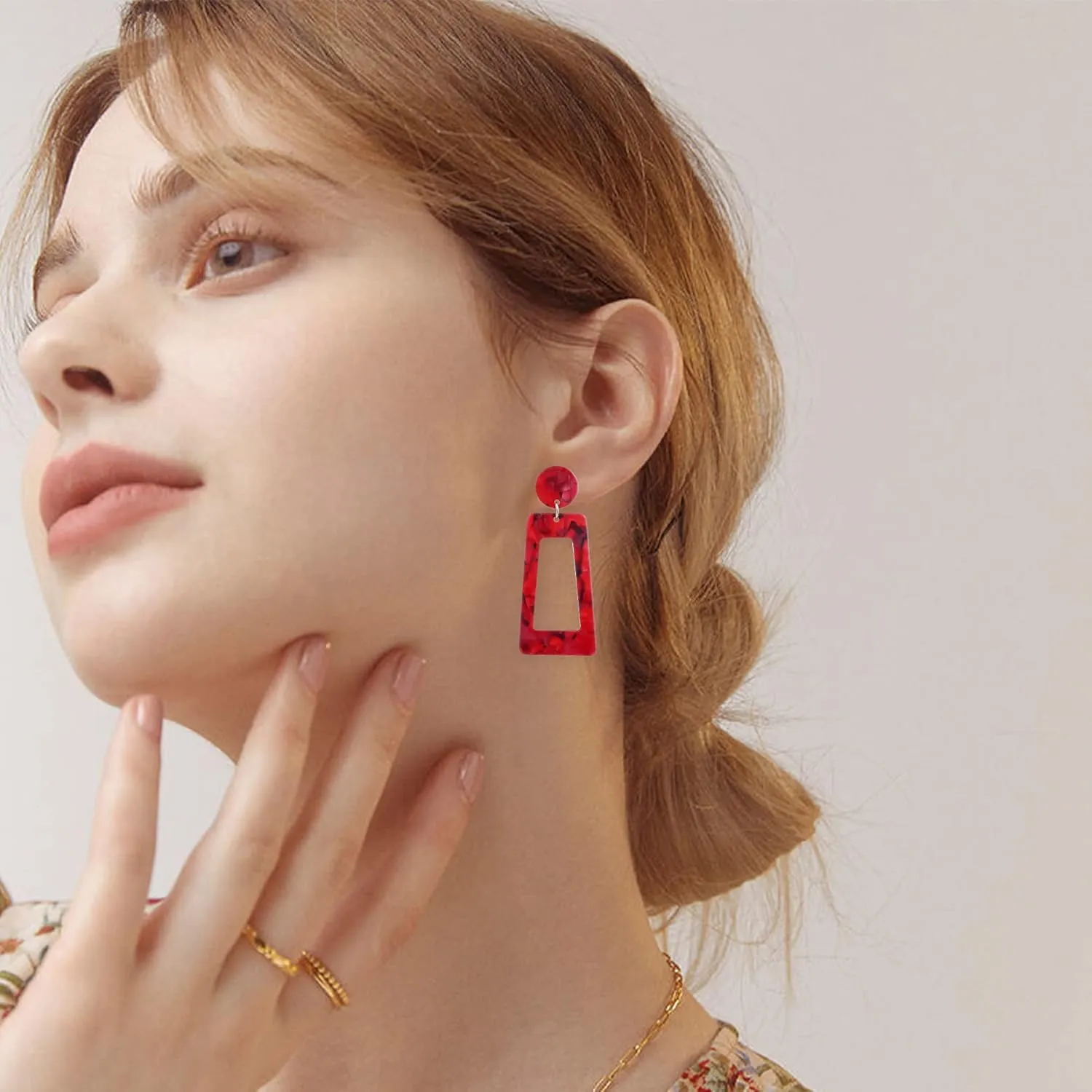 GBAHFY Acrylic Dangles Drop Earrings For Women Resin Lightweight Statement Stud Earrings