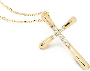 Gelin Diamond Bold Cross Necklace in 14K Solid Gold
