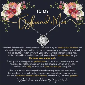 Gift to My Boyfriend's Mom Necklace Perfect Boyfriends Husbands Gifts Birthday Mothers Day for Boyfriends Mom Bonus Moms Best Mama Unique gift Presents Women from Girlfriend Necklaces for Mother Mommy