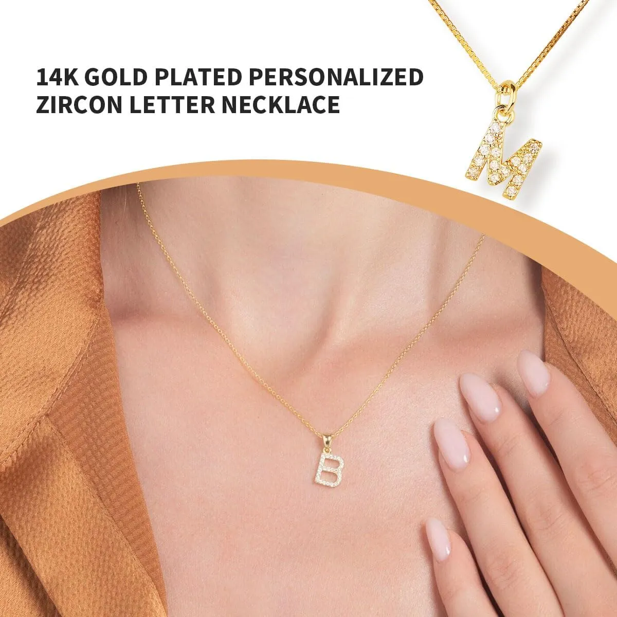 Gold Initial Necklaces for Women,14K Gold Plated Personalized Zircon Letter Necklace, Shiny Tiny A-Z Pendant Choker Necklace,Dainty Gold Name Diamond Gift for Women Necklace Jewelry