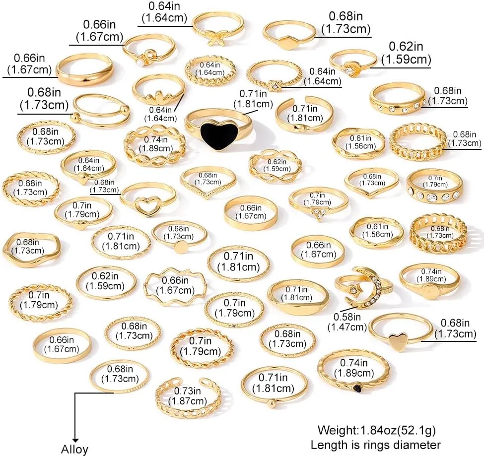 Gold Knuckle Rings Set for Women, 14k Gold Plated Open Stacking Knuckle Midi Rings Dainty Cubic Zirconia Crystal Simple Hollow Cute Rings Pack Jewelry Gifte