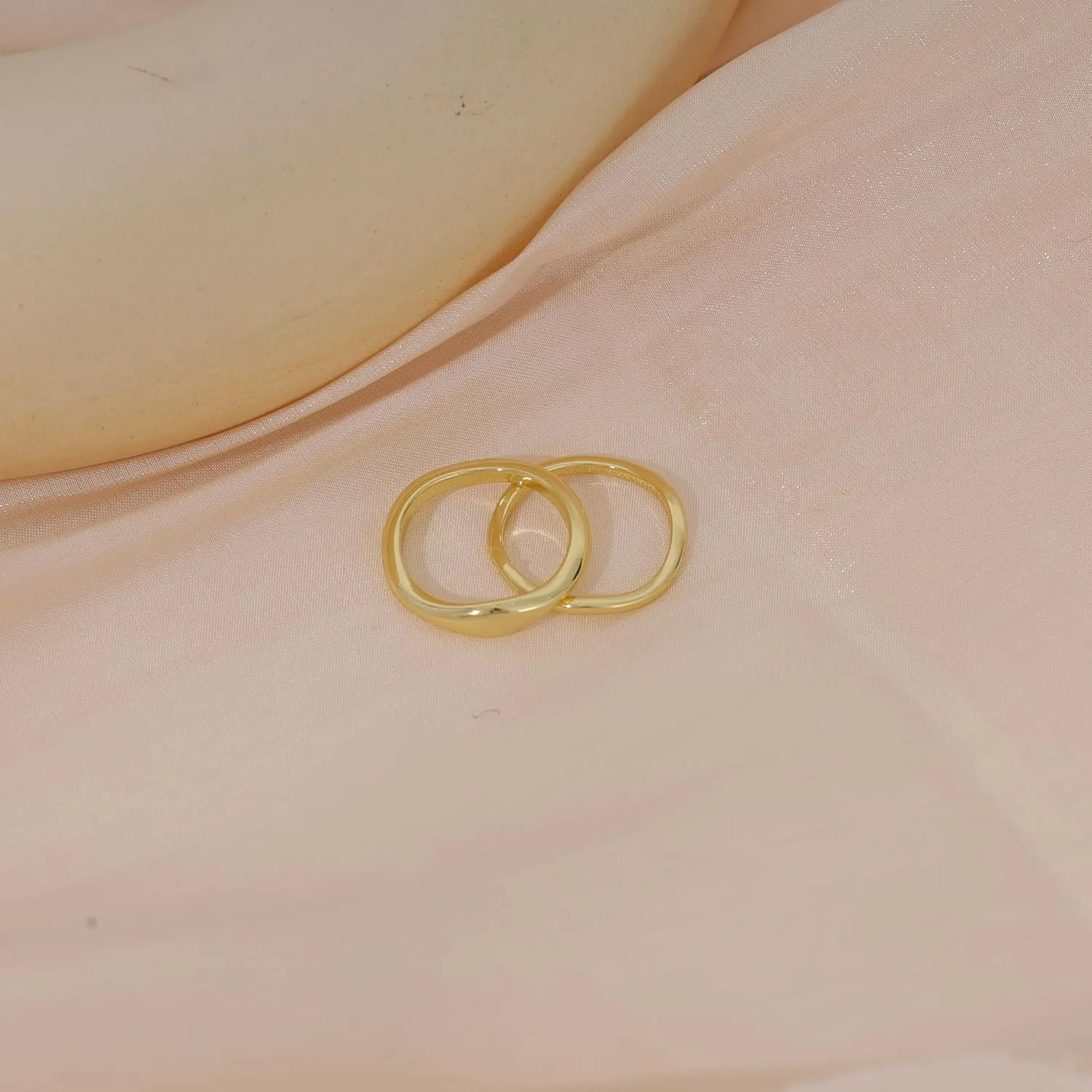 Gold Rings for Women,Dainty Ring Set Cute 14k Gold Plated Rings Simple Ring Stack Fashion Rings for Women Non Tarnish Jewelry Size 6-10