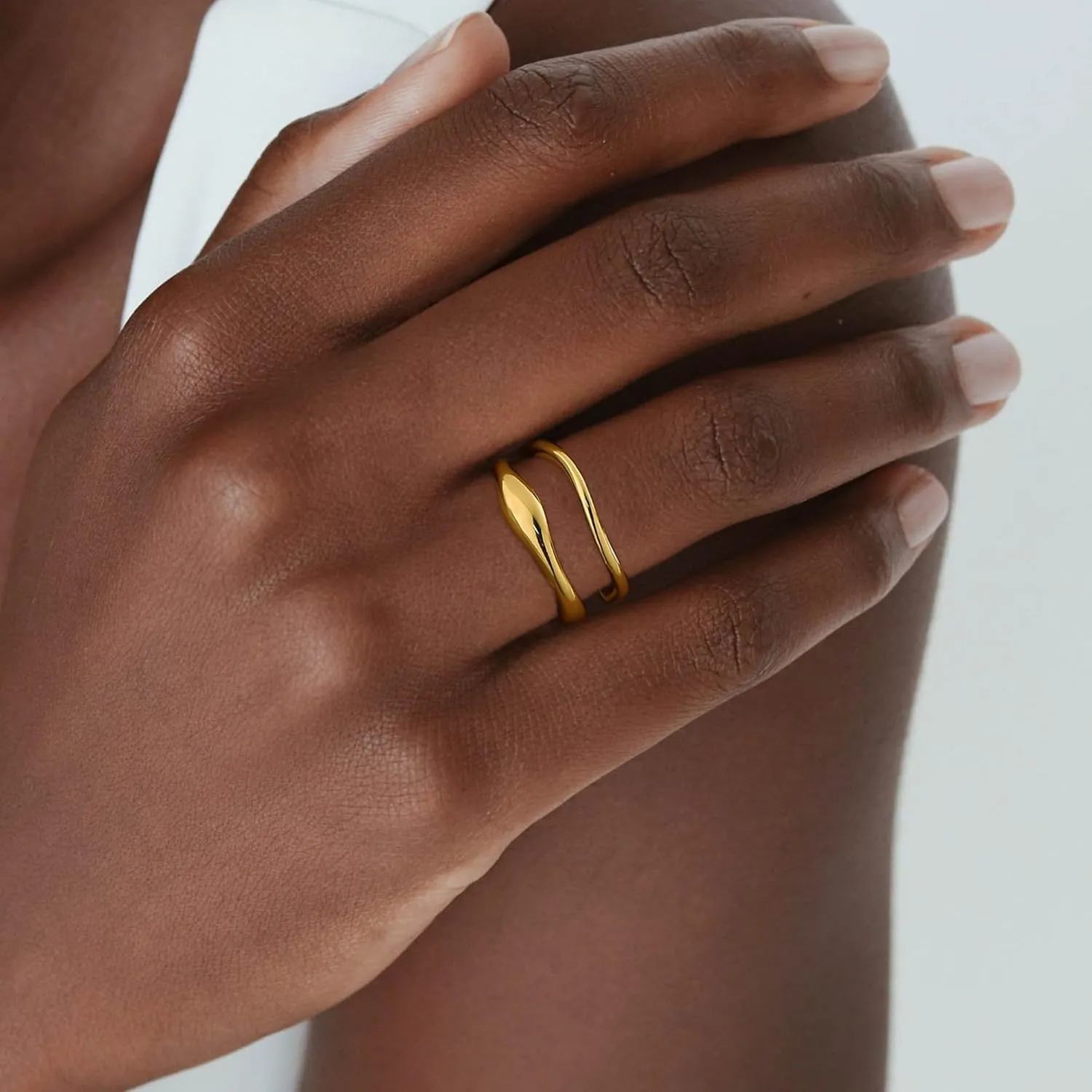 Gold Rings for Women,Dainty Ring Set Cute 14k Gold Plated Rings Simple Ring Stack Fashion Rings for Women Non Tarnish Jewelry Size 6-10