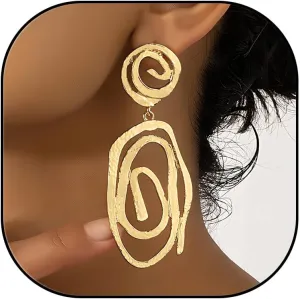Gold Spiral Drop Earring for Women Spiral Swirl Drop Earrings Chunky Tribal Spiral Hoop Earrings Hollow Round Stud Earrings Trendy Jewelry Accessories