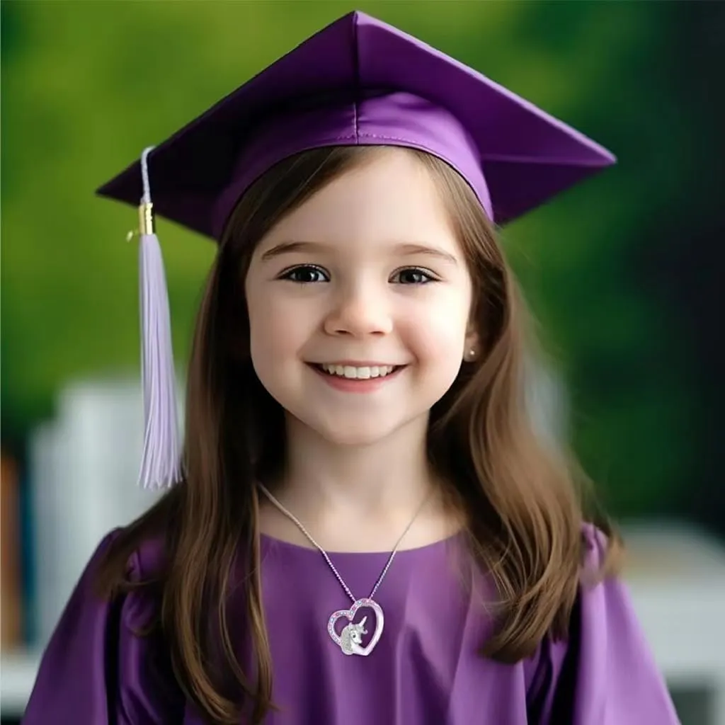 Graduation Gifts for Graduates Congratulations Gifts Card Cap Grad Graduation Gift for Her Daughter Granddaughter Niece Unicorn Necklace Cards Unique Caps Box Graduate Graduating Unicorns Necklaces Silver Jewelry Ideas Pendant
