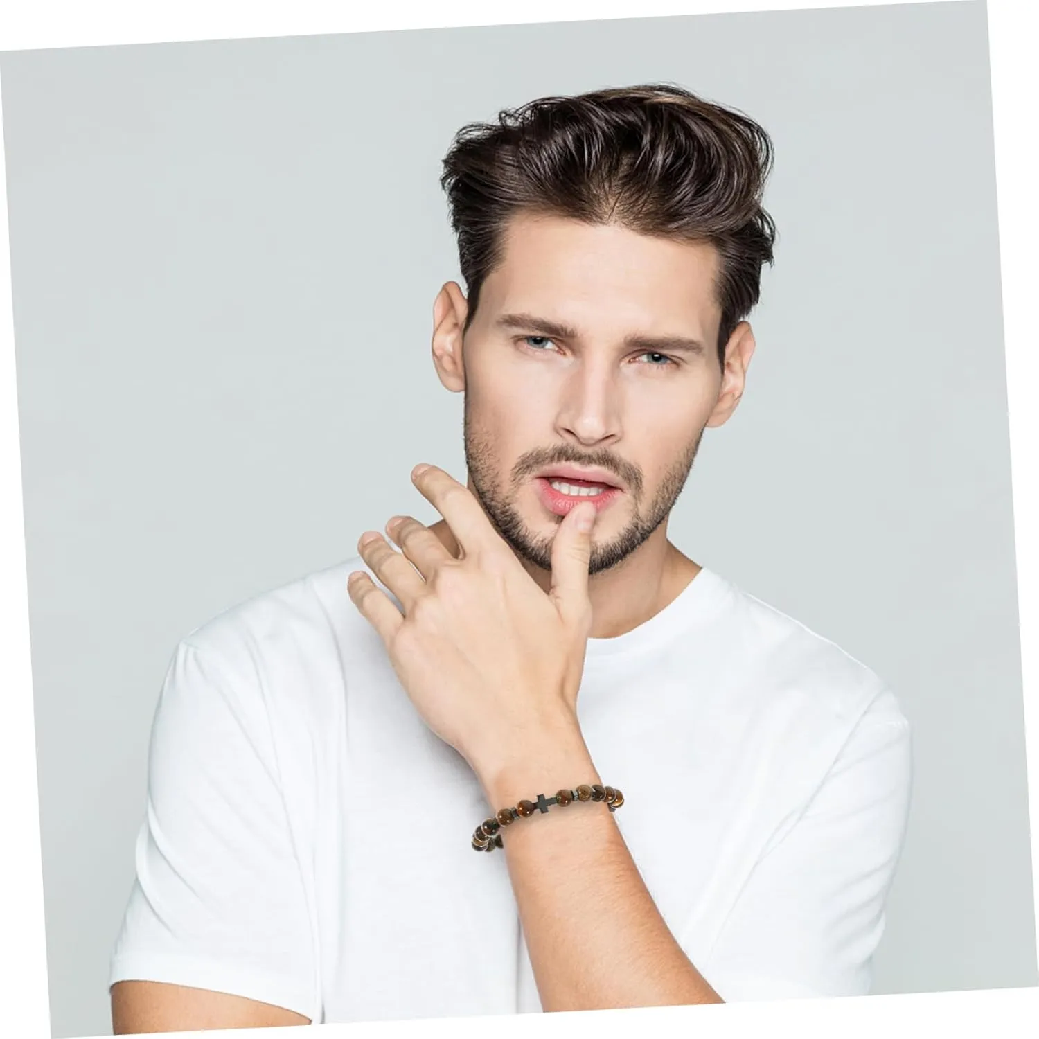 Guy Bracelets for Men Bracelets for Man Cross Beaded Bracelet Catholic Bracelet Rosary Bracelet for Men