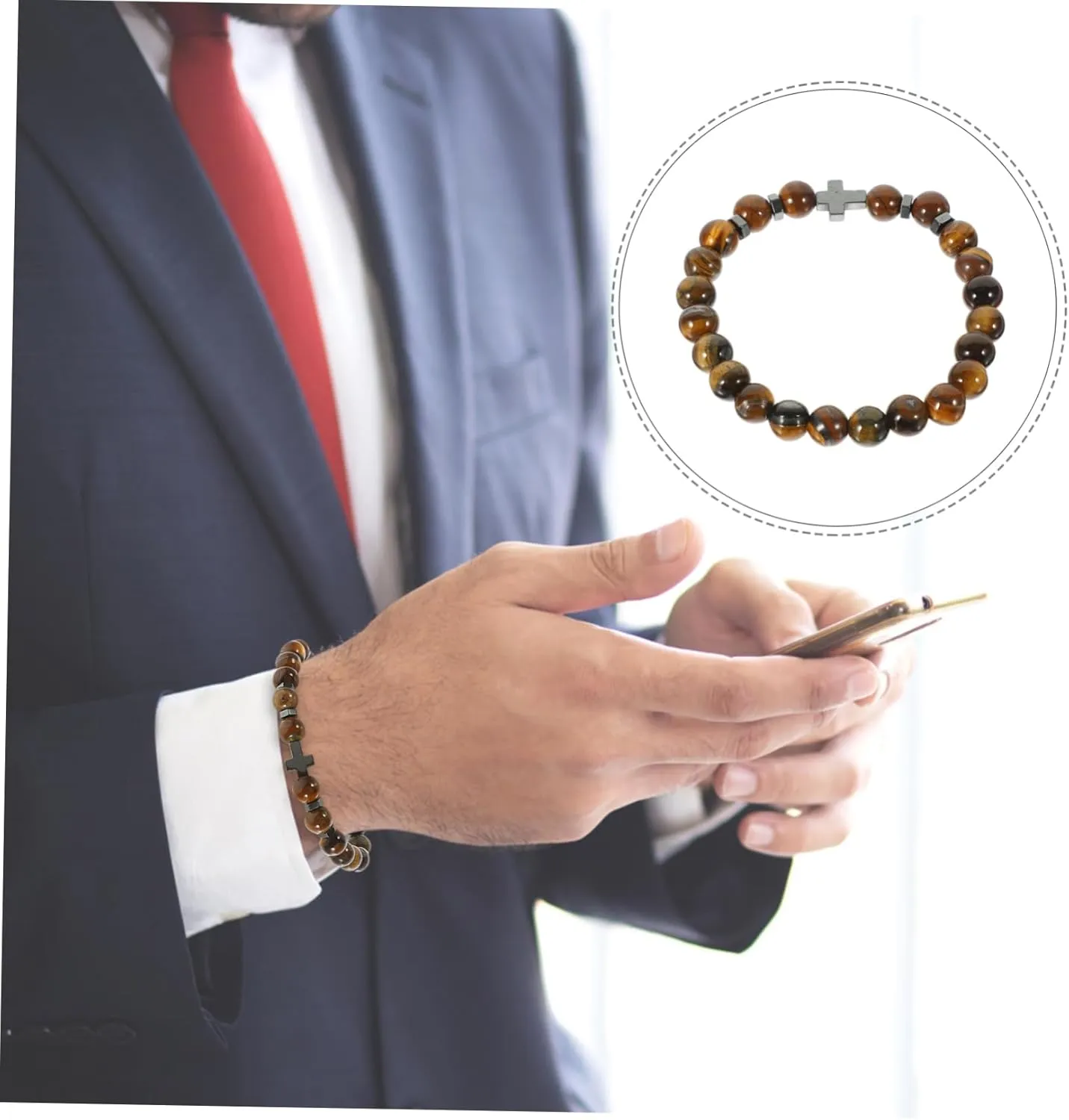 Guy Bracelets for Men Bracelets for Man Cross Beaded Bracelet Catholic Bracelet Rosary Bracelet for Men
