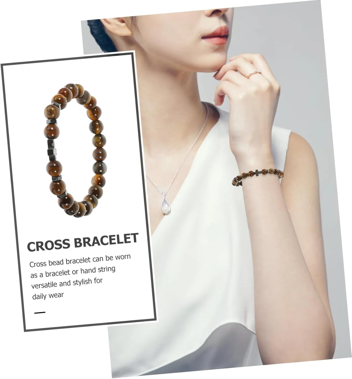 Guy Bracelets for Men Bracelets for Man Cross Beaded Bracelet Catholic Bracelet Rosary Bracelet for Men