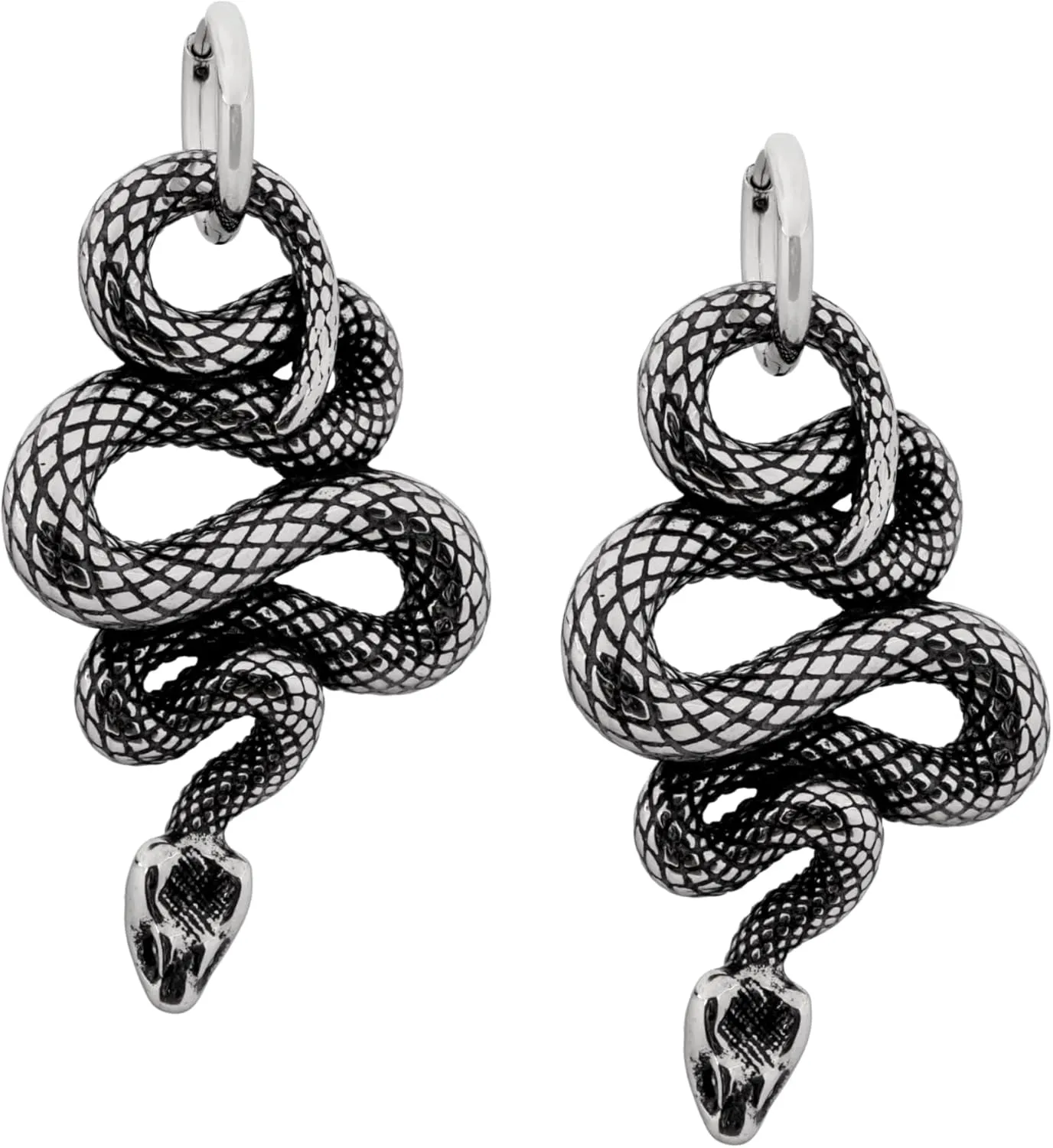 HAQUIL Snake Earrings, Gothic Snake Serpent Dangle Drop Earrings, Goth Jewelry Gift for Men and Women