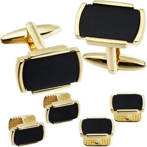 HAWSON Cufflinks and Studs for Men-Mens Fashion Cufflinks and Tuxedo Shirt Studs Set for Regular Weeding Business Accessories