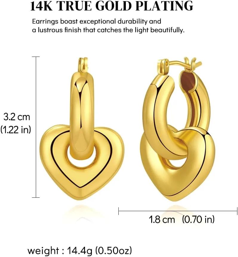 Hefanny Women Huggie Cubic Zirconia Gold Hoop Earrings Gold Ear Stud Cuff 14K Gold Filled Small Boho Beach Simple Delicate Handmade Hypoallergenic Jewelry Gift