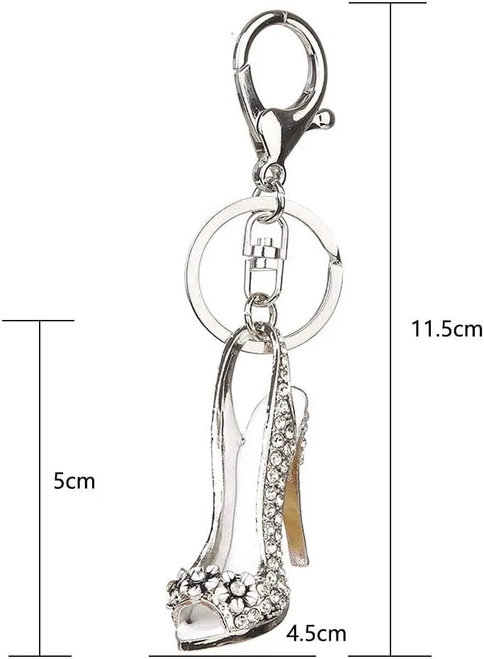 High Heel Elegant Shoe Keychain Sparkling Charm Stylish Key Ring Crystal Keychain Purse Handbag Pendant