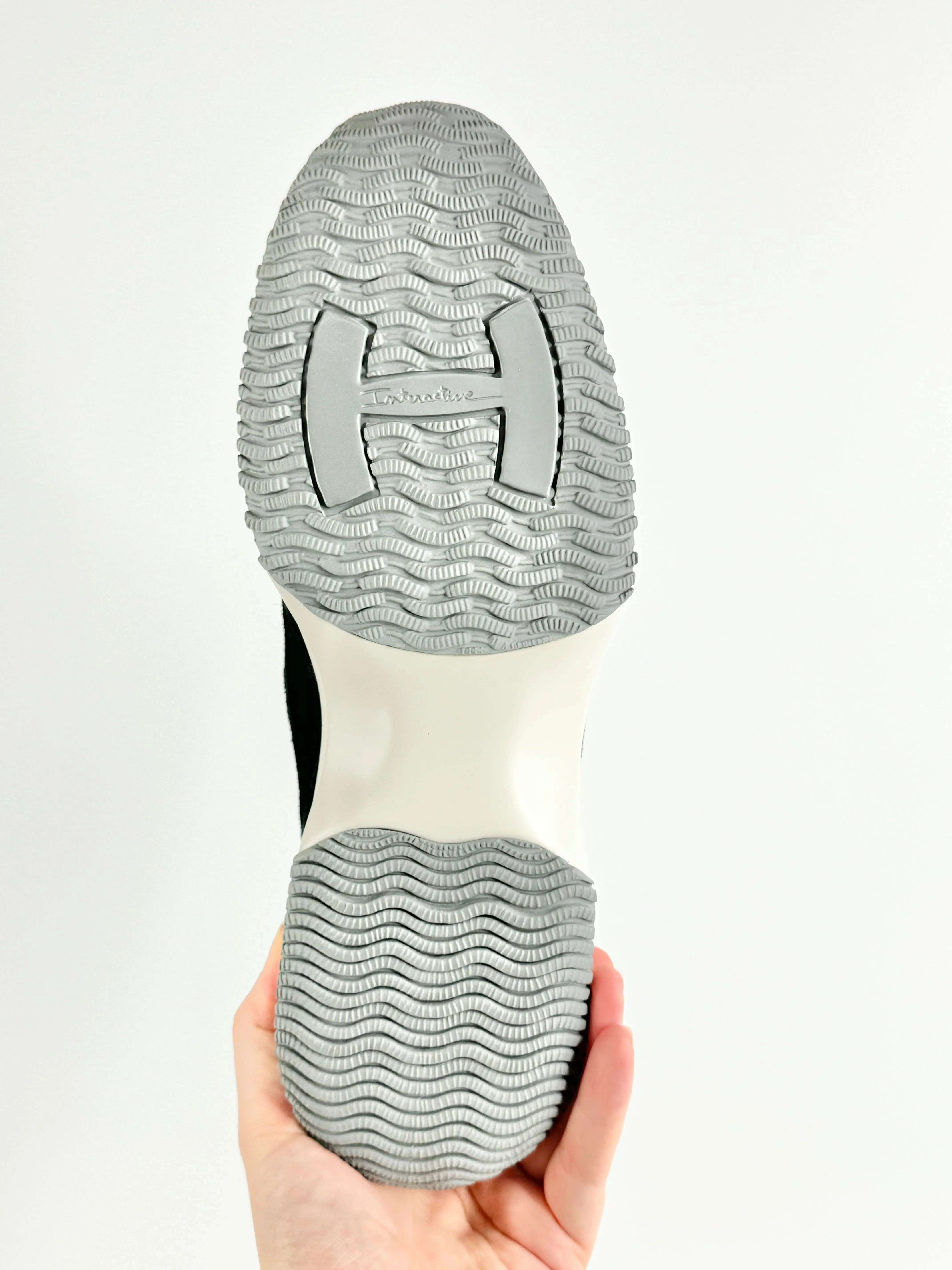 Hogan Interative Navy Blue Sequin Embellished Sneakers - EU40