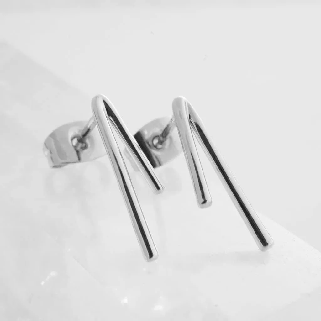 HONEYCAT Lucy Tiny Drop Bar Studs in Gold, Rose Gold, or Silver | Minimalist, Delicate Jewelry