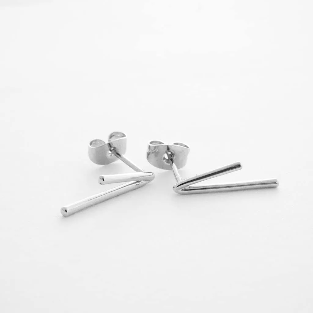 HONEYCAT Lucy Tiny Drop Bar Studs in Gold, Rose Gold, or Silver | Minimalist, Delicate Jewelry