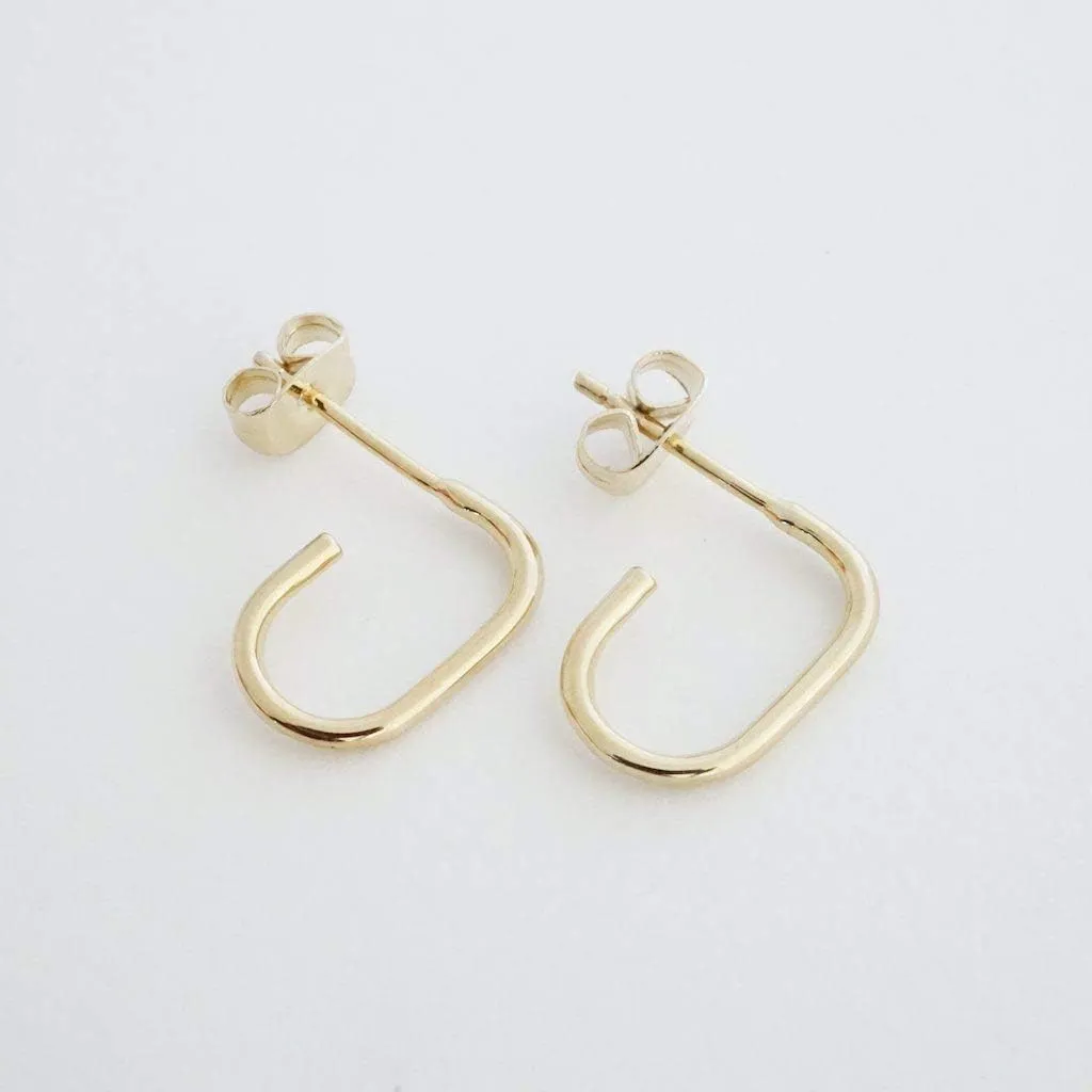 HONEYCAT Paulette Oblong Hoop Earrings in Gold, Rose Gold, or Silver | Minimalist, Delicate Jewelry