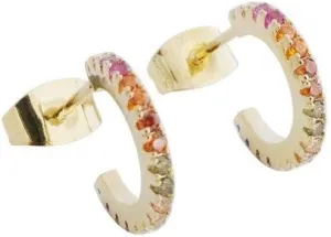 HONEYCAT Rainbow Crystal Huggie Hoop Earrings in Gold, Rose Gold, or Silver | Minimalist, Delicate Jewelry