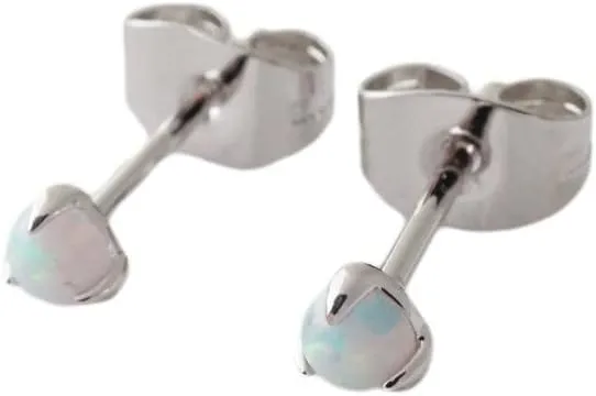 HONEYCAT Tiny Opal Orb Solitaire Studs in Gold, Rose Gold, or Silver | Minimalist, Delicate Jewelry