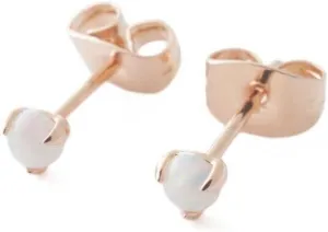 HONEYCAT Tiny Opal Orb Solitaire Studs in Gold, Rose Gold, or Silver | Minimalist, Delicate Jewelry