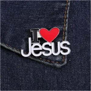 I Love Jesus Religious Lapel Pin Perfect for Backpacks, Hats, and More - Show Your Faith with this Eye-Catching Brooch