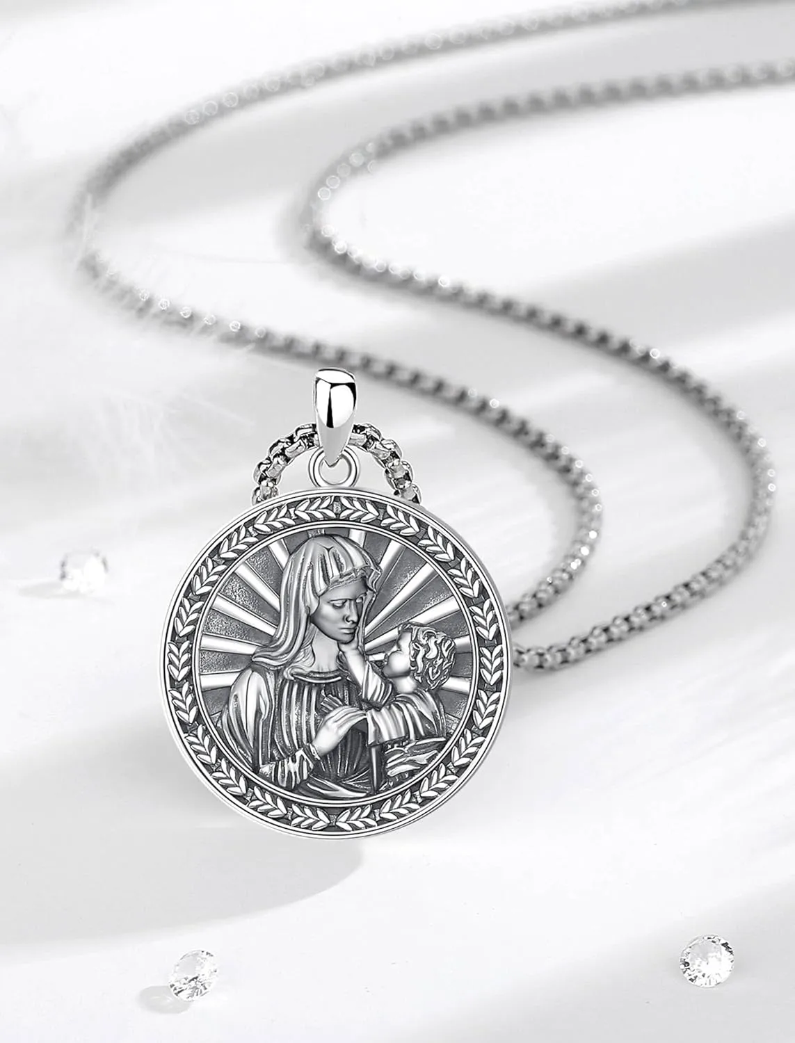INFUSEU Unique Religious Gifts for Men Women, St. Michael/St. Christopher/St. Benedict/Virgin Mary Pendant Necklaces