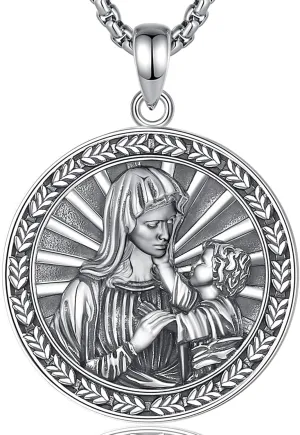 INFUSEU Unique Religious Gifts for Men Women, St. Michael/St. Christopher/St. Benedict/Virgin Mary Pendant Necklaces