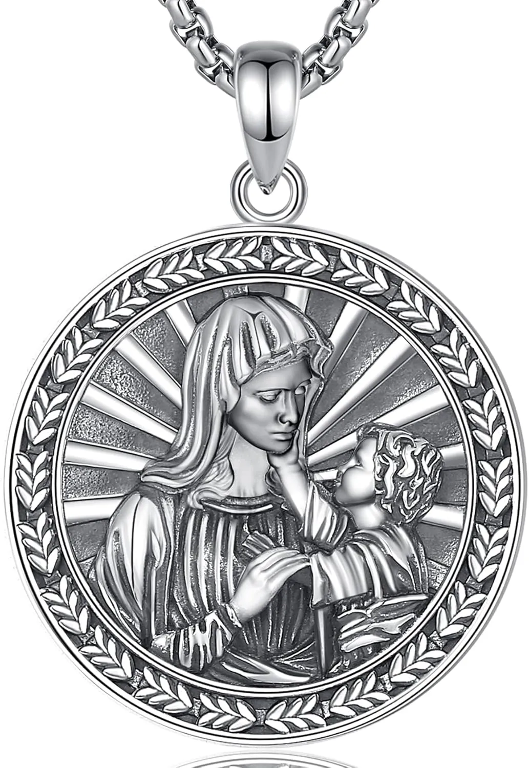 INFUSEU Unique Religious Gifts for Men Women, St. Michael/St. Christopher/St. Benedict/Virgin Mary Pendant Necklaces