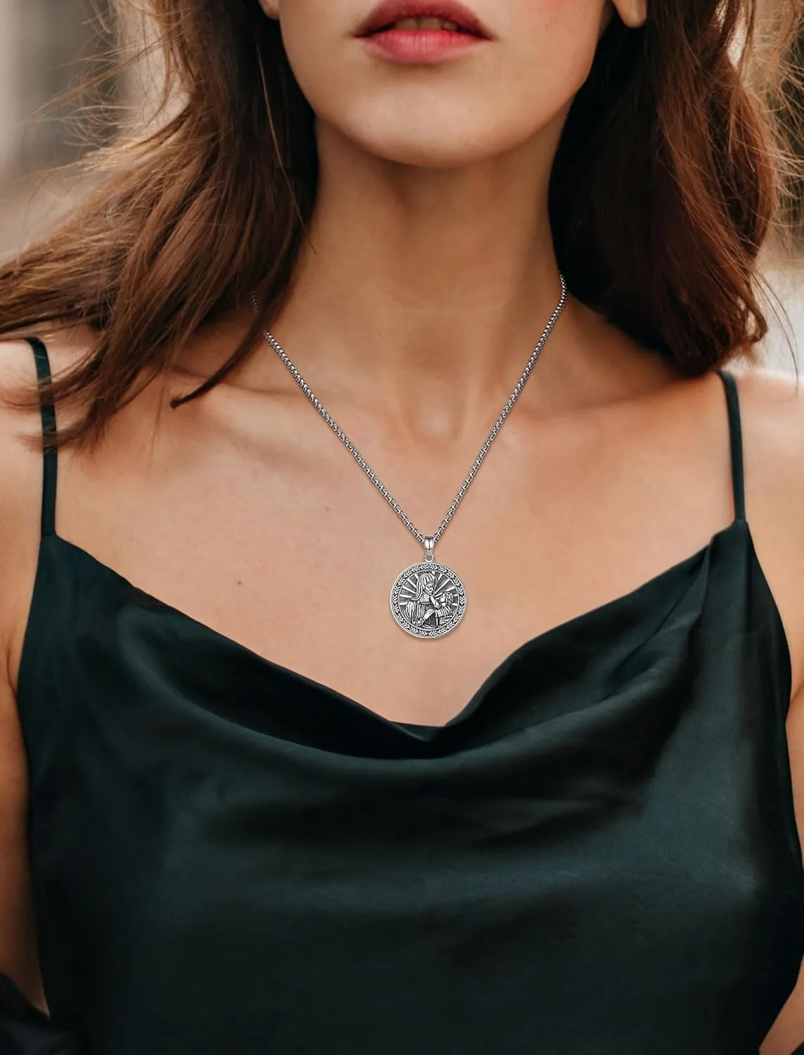 INFUSEU Unique Religious Gifts for Men Women, St. Michael/St. Christopher/St. Benedict/Virgin Mary Pendant Necklaces