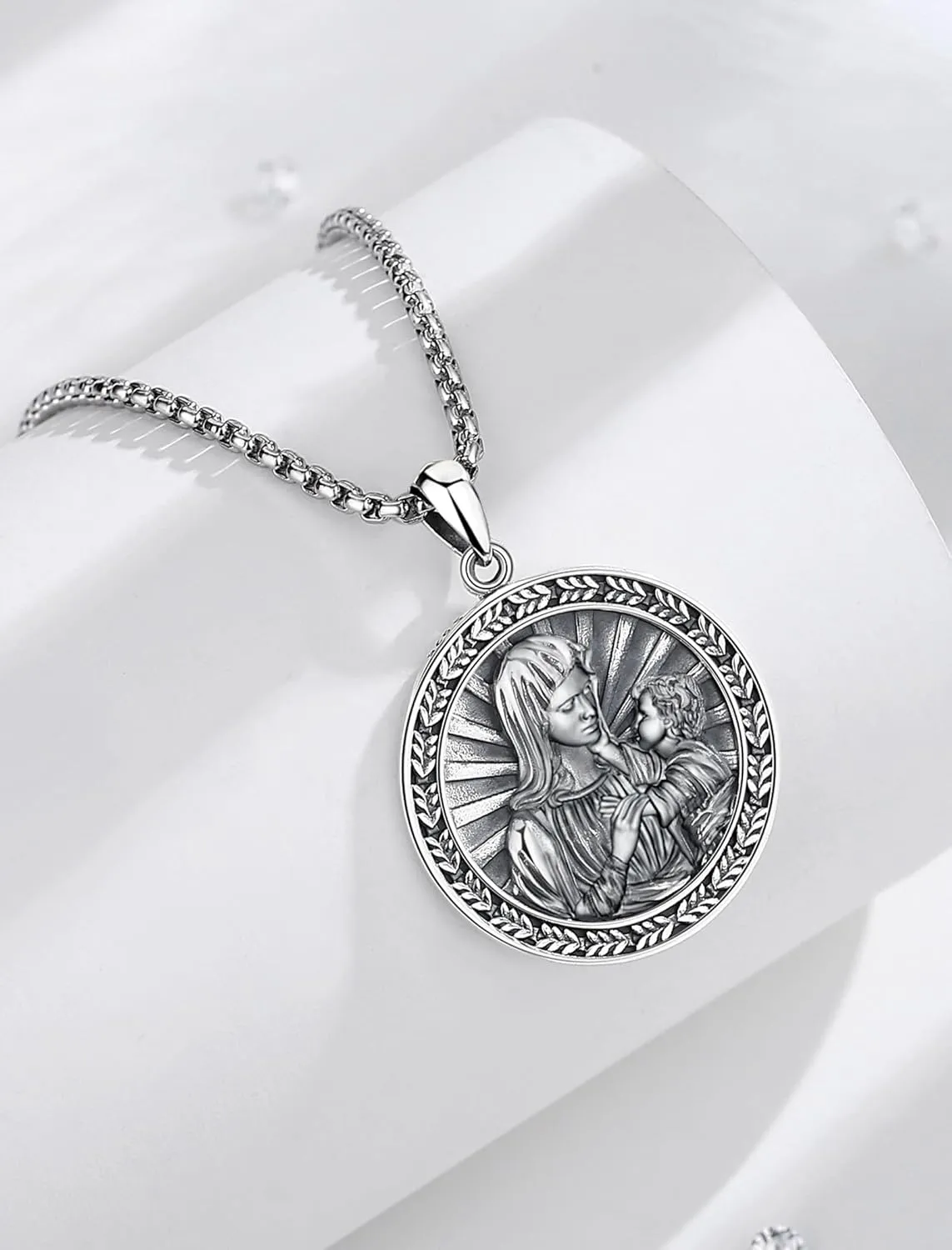 INFUSEU Unique Religious Gifts for Men Women, St. Michael/St. Christopher/St. Benedict/Virgin Mary Pendant Necklaces