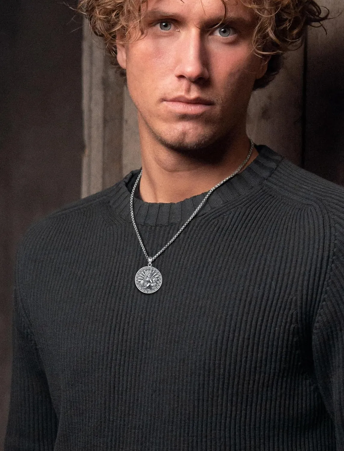 INFUSEU Unique Religious Gifts for Men Women, St. Michael/St. Christopher/St. Benedict/Virgin Mary Pendant Necklaces