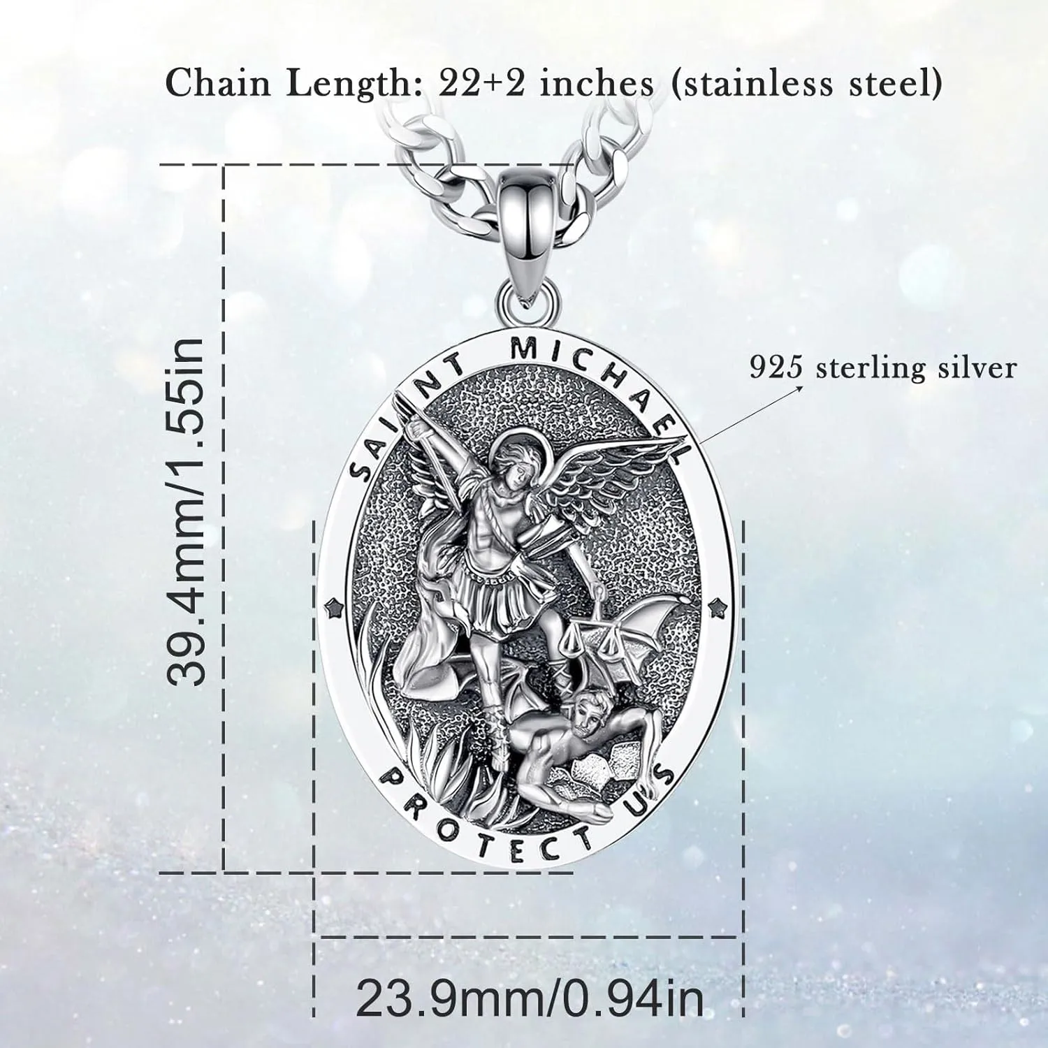 INFUSEU Unique Religious Gifts for Men Women, St. Michael/St. Christopher/St. Benedict/Virgin Mary Pendant Necklaces