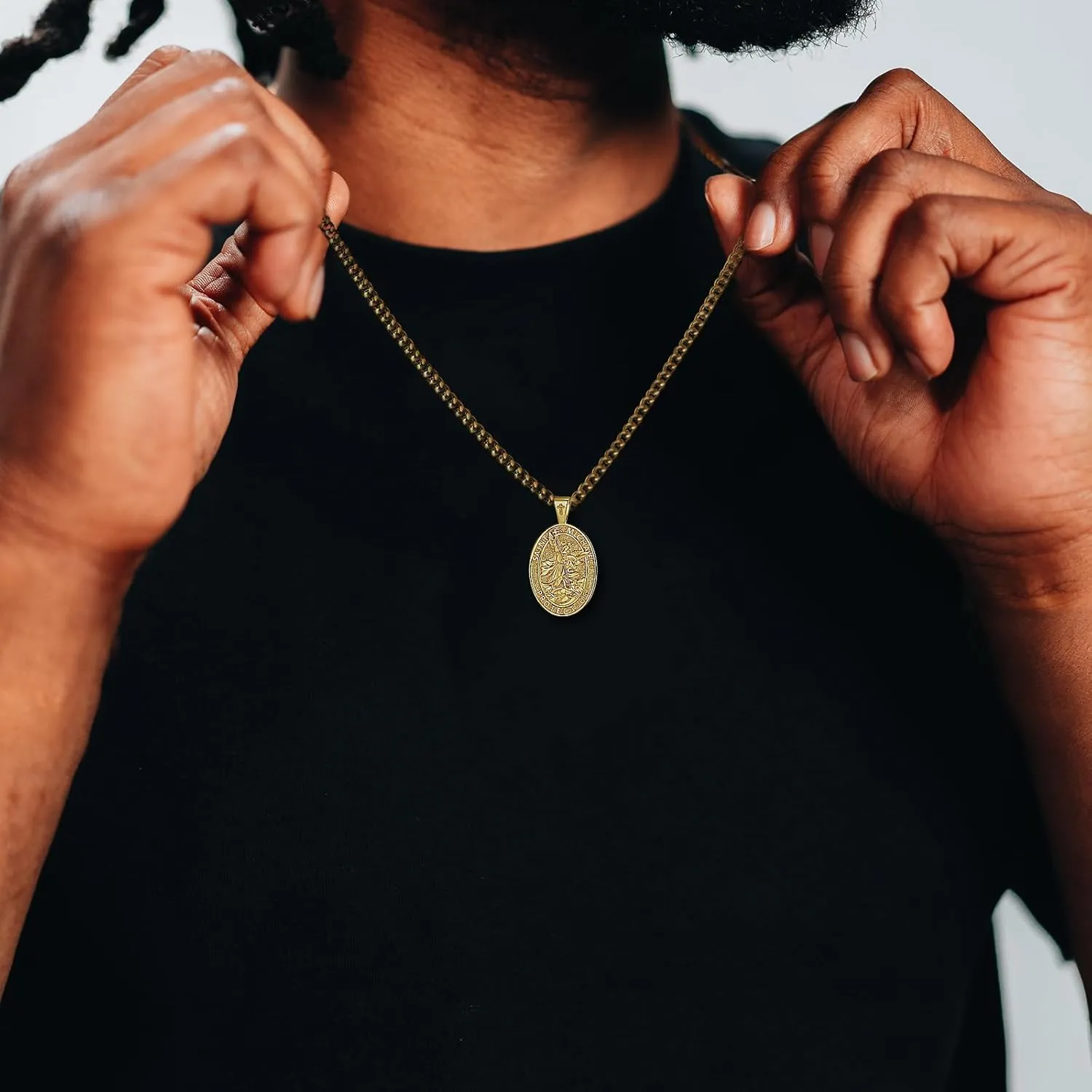 INFUSEU Unique Religious Gifts for Men Women, St. Michael/St. Christopher/St. Benedict/Virgin Mary Pendant Necklaces