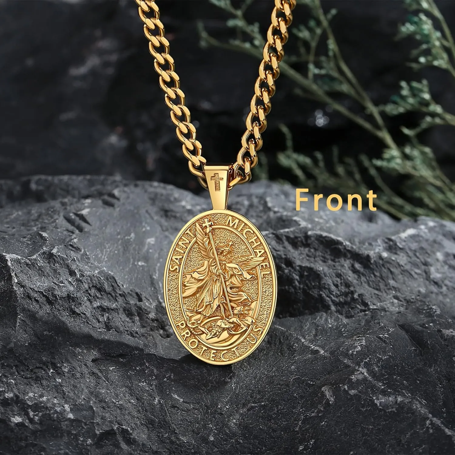 INFUSEU Unique Religious Gifts for Men Women, St. Michael/St. Christopher/St. Benedict/Virgin Mary Pendant Necklaces
