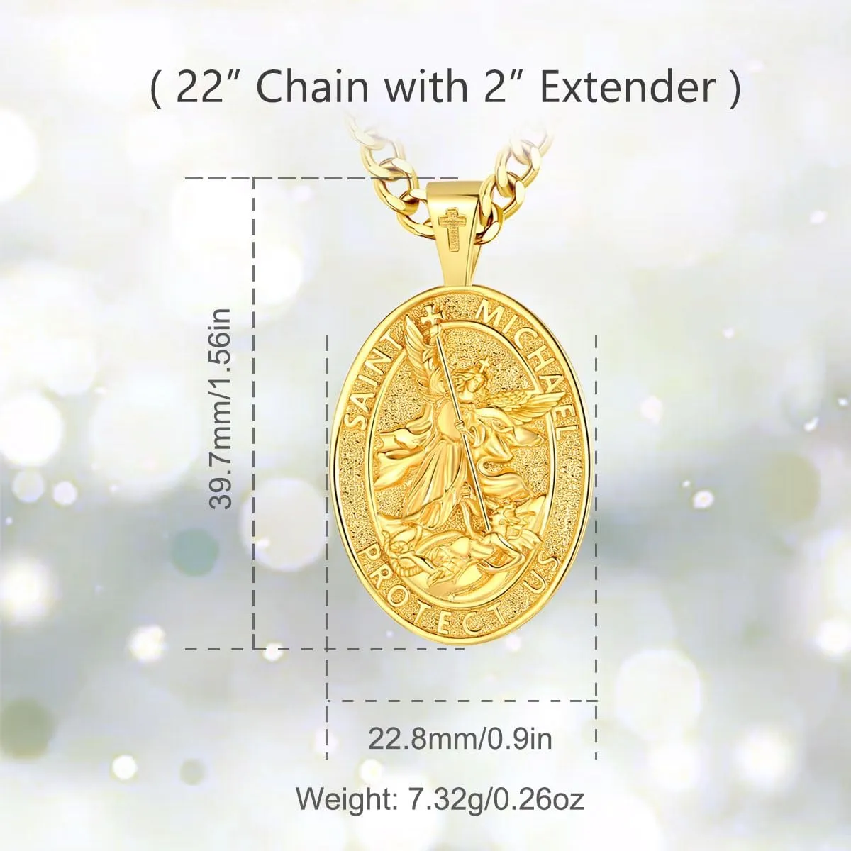 INFUSEU Unique Religious Gifts for Men Women, St. Michael/St. Christopher/St. Benedict/Virgin Mary Pendant Necklaces