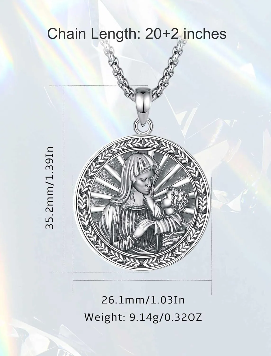 INFUSEU Unique Religious Gifts for Men Women, St. Michael/St. Christopher/St. Benedict/Virgin Mary Pendant Necklaces