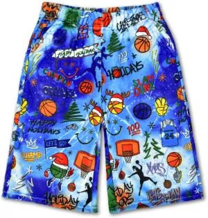iscream   Corey Paige Designs Big Boys Bold Print Silky Soft Plush Shorts Collection