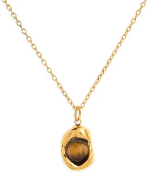 Jean Beau Gold Gemstone Pendant Necklaces for Women, Dainty 14K Gold Plated Dangle Necklace Everyday Prom Fashion Jewelry Gift