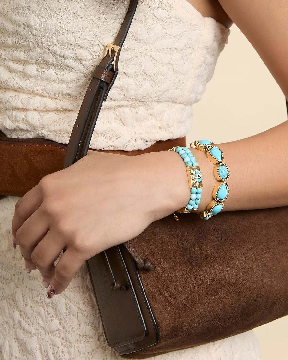 Jessica Simpson Womens Evil Eye Bracelet - Gold-Tone Evil Eye Bracelets for Women