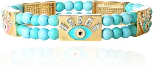 Jessica Simpson Womens Evil Eye Bracelet - Gold-Tone Evil Eye Bracelets for Women