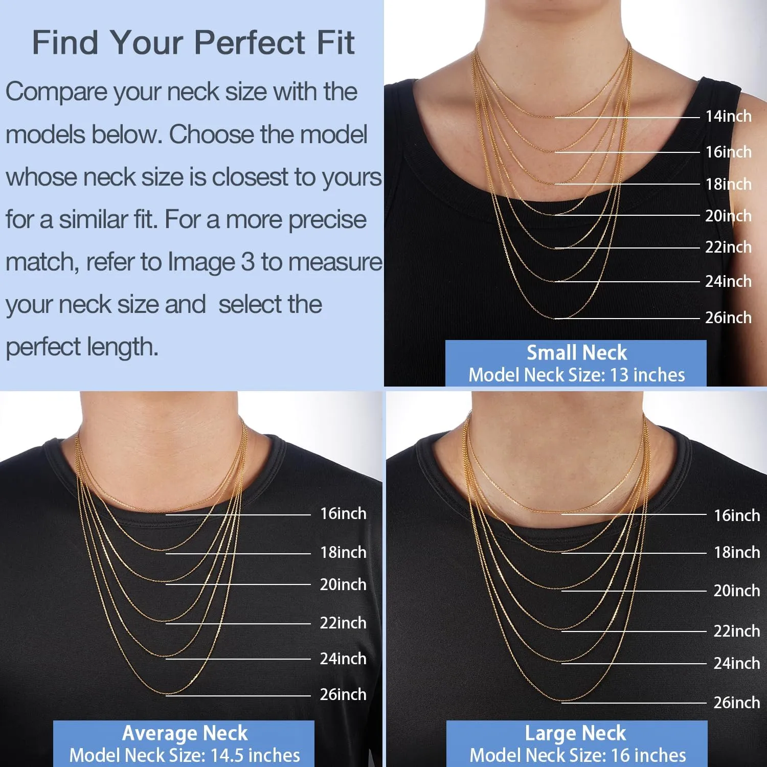 Jewlpire 1.1mm Italian Solid 24k Real Gold Over 925 Sterling Silver Chain Necklace for Women, Thin Cable Chain Shiny & Lightweight & Sturdy Women's Chain Necklaces, 16 18 20 22 24 Inch